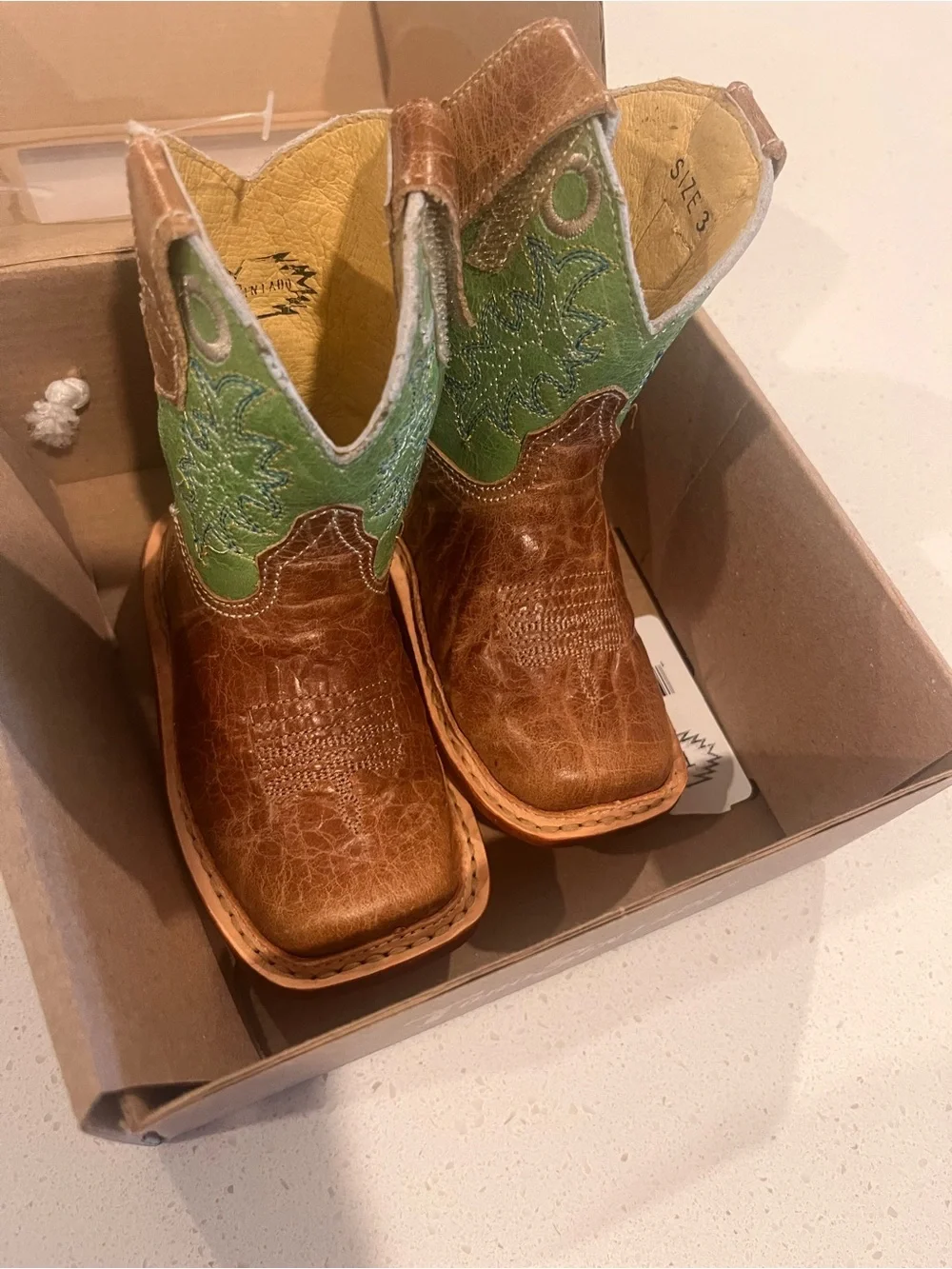 Green & Brown Baby Booties - Handcrafted Boots